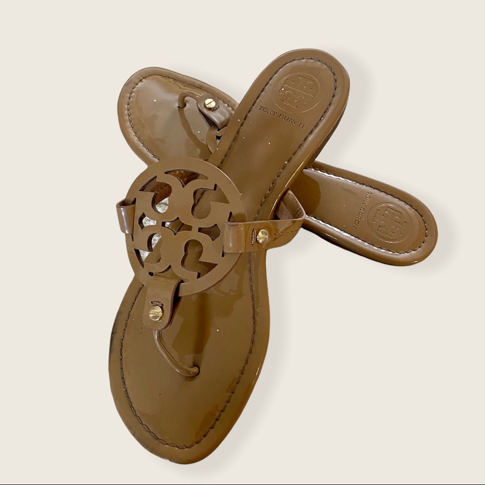 Tory Burch Miller Sandal Patent Sand